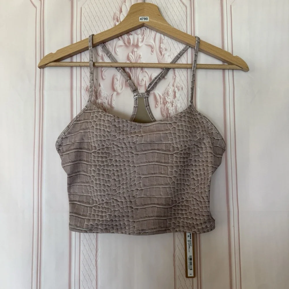 NWT SKIMS Signature SWIM Cami Tank Top Dune Crocodile Print SIZE M